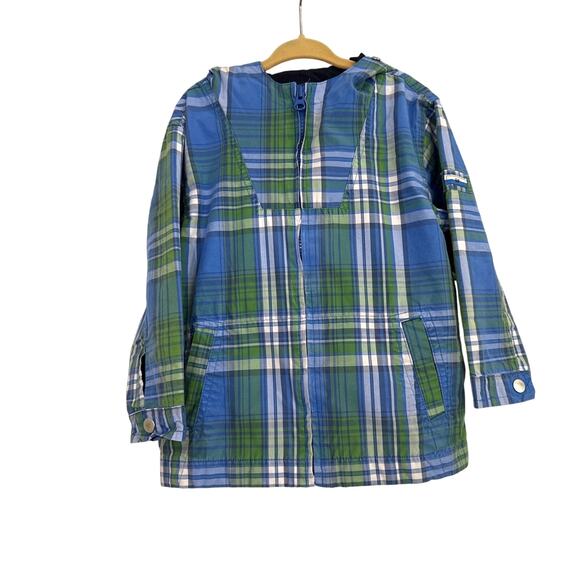 GAP Plaid Lightweight Full Zip Rain Jacket Size Youth 4 - Picture 1 of 3